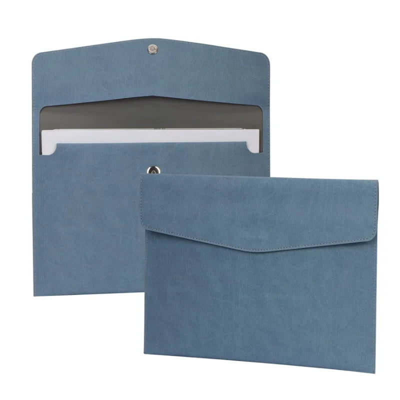YY A4 Document Holder PU Leather Hard Bag Eco-Friendly Durable File Folder Organizer Case Buckle Closure Office Filing Envelope