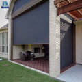 Rainproof Outside Roller Blinds Motorized Outdoor Roller Curtains Windproof Zip Screen Roller Shades