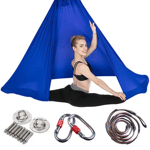 Durable Nylon 2-Person Aerial Yoga Swing Hammock Set Indoor Fly Air for Adults