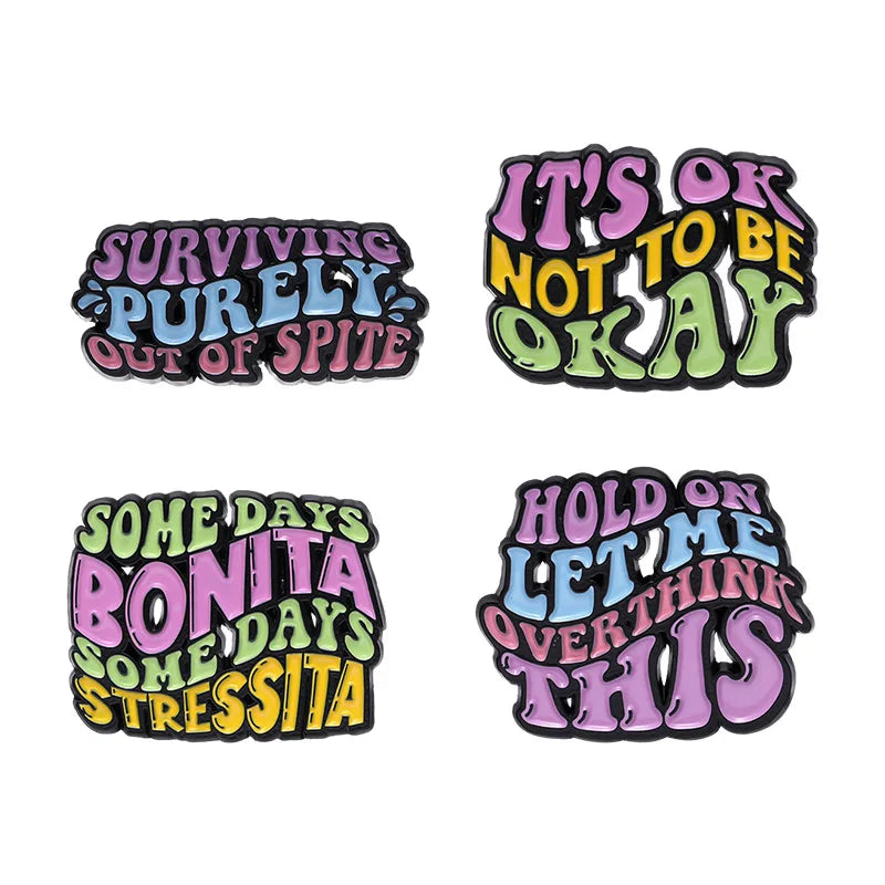Promotional Gift Letter Lapel Pins Wholesale Metal High Gloss Shiny Cartoon Fun Colorful Plated Lapel Pin