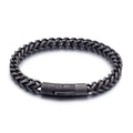 High Quality Vintage Black Plated Stainless Steel Clasp Cuban Link Bracelet for Men Trendy Punk Jewelry Gift Bangle
