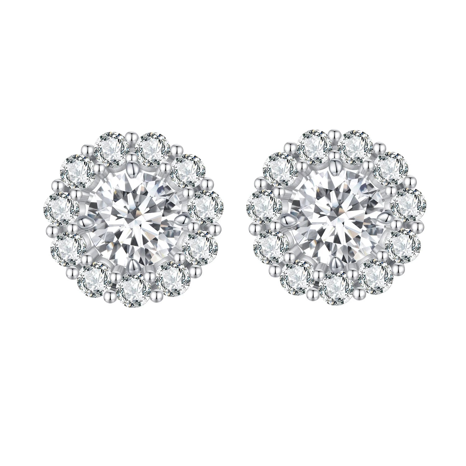 Factory Wholesale D Color Moissanite 925 Sterling Silver 0.5Carat Moissanite Flower Shape Sparkling Diamond for Women