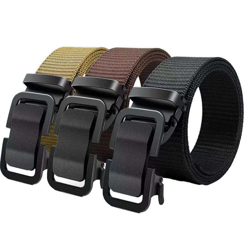 Men's Fabric Belt Outdoor Metal Buckle Tactical Belt Cheap Hunting Hiking Sports Strap Belts for Men