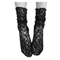 Hot Summer Women's Retro Lace Mid-Tube Socks Luxury Breathable and Anti-Slip Knitted Crew Length Thin Transparent Design