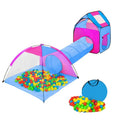 3-Piece Foldable Indoor Children's Tent Furniture House with Crawling Tunnel