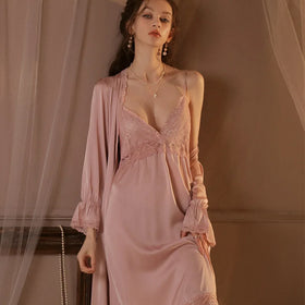 S8034F Spring Autumn Family Home Furnishing Set Summer Ice Silk Blind Boys Cushion Drust Skirt Hollow Robe De Mariage