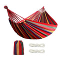 Portable Lightweight Travel Striped Canvas Garden Hanging Backyard Single Double Person Hammock