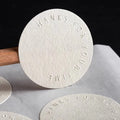 New Design Textured Paper Cotton Natural Paper Gift Paper with Embossed logo 3D Design Stickers Labels for Packaging