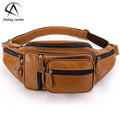 Andong Chest Bags for Men Travel Outdoor Waterproof Real Genuine Cow Leather Shoulder Bags Waist Pack for Man