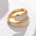 BM Non Tarnish Waterproof Personalized 18k Gold Stainless Steel Women Rings