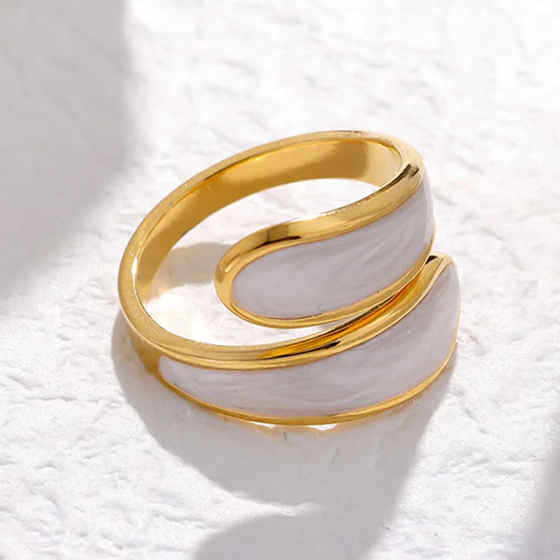 BM Non Tarnish Waterproof Personalized 18k Gold Stainless Steel Women Rings