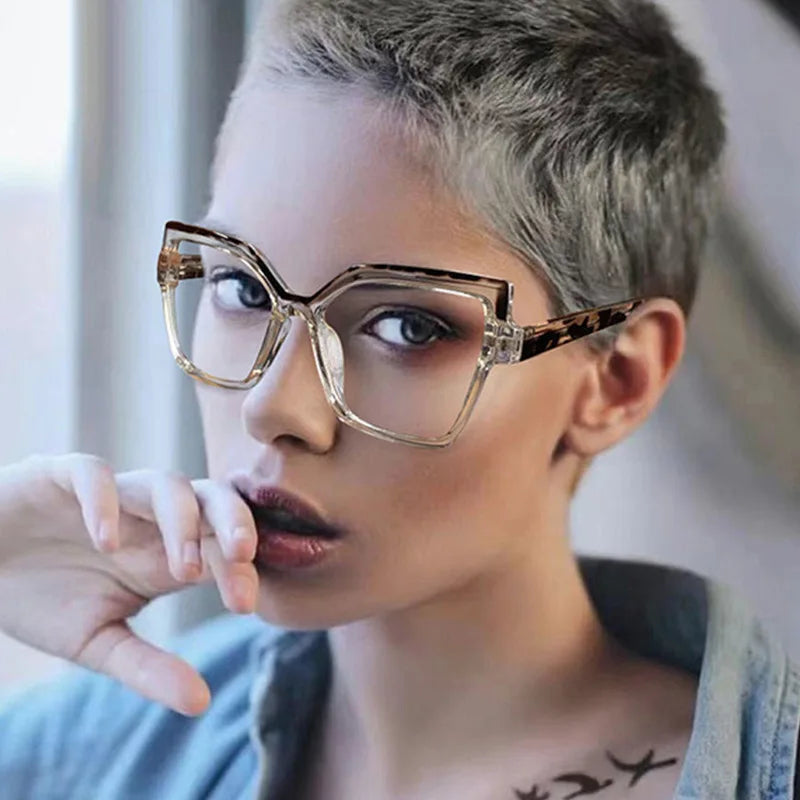 Candy Color Cat Eye Eyeglasses Frames for All Face Anti Blue Light Glasses Women Spring Foot Large Butterfly Eyeglasses Frames