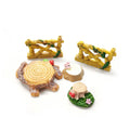 Artificial Fence Stump Resin Craft Landscape Ornament Micro Garden Miniature Sculpture StatueDecor for Aquarium Small Pet Home
