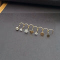 Getta Solid Yellow Gold Nose Ring 10K 14K Heart Rose Design with Screw Shape Nose Bend Gold Plated for Weddings