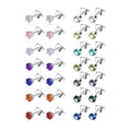 New style multiple earrings shiny and colorful zircon stainless steel earrings set factory direct sale
