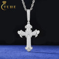 New Design Luxury Bat Wing Logo Hip Hop Jewelry 925 Sterling Silver VVS Moissanite Diamond Cross Pendant for Mens Women