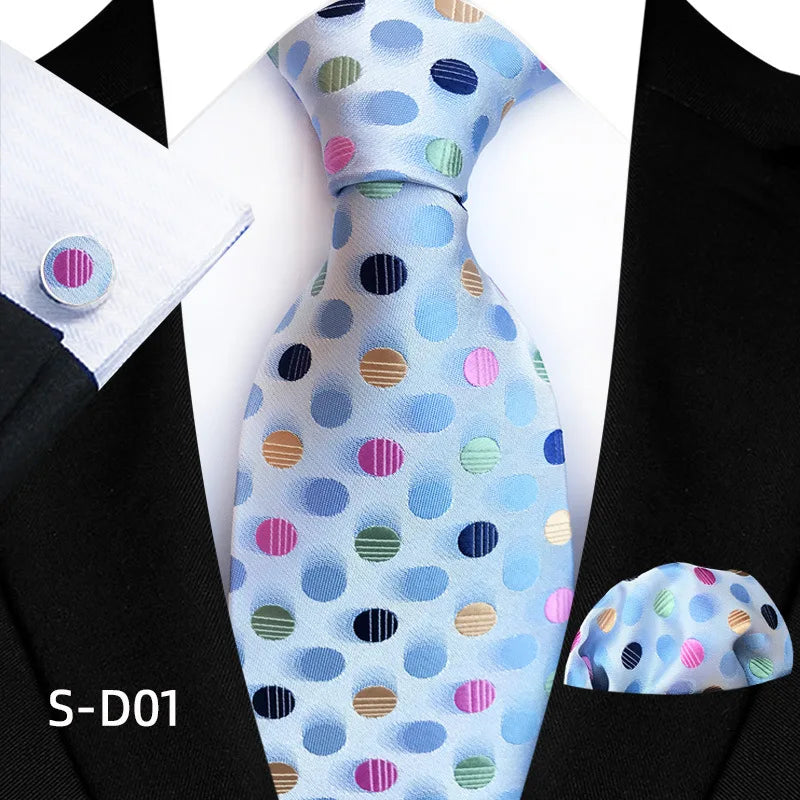 Tie Set 3pcs Men Necktie Cufflinks Wedding Tie Pocket Square Fashion Paisley Design Business Classic Necktie Accessories Cravats
