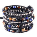 Boho Jewelry 2026 Natural Lapis Lazuli Agate Hematite Beads Letter-Shape Bracelets for Mother's Day Anniversaries Beach