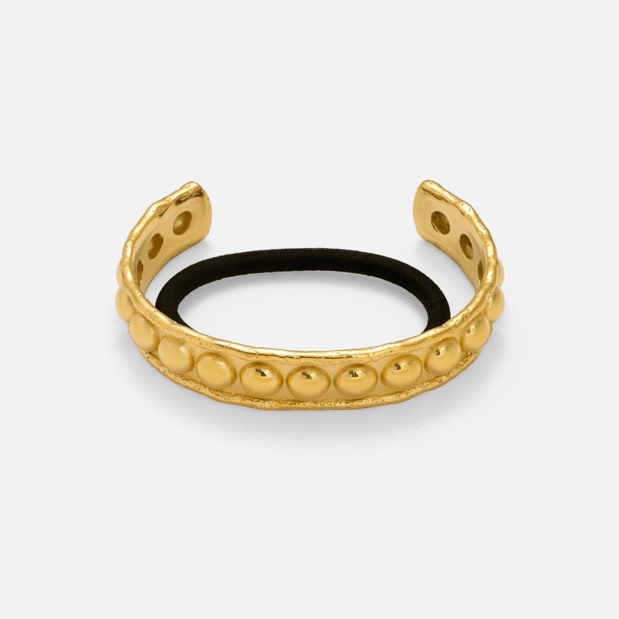 Dazan New HOT 18k Gold Plated Stainless Steel French Vintage High End Embossed Circle Hair Accessories Lady Elegant Jewelry