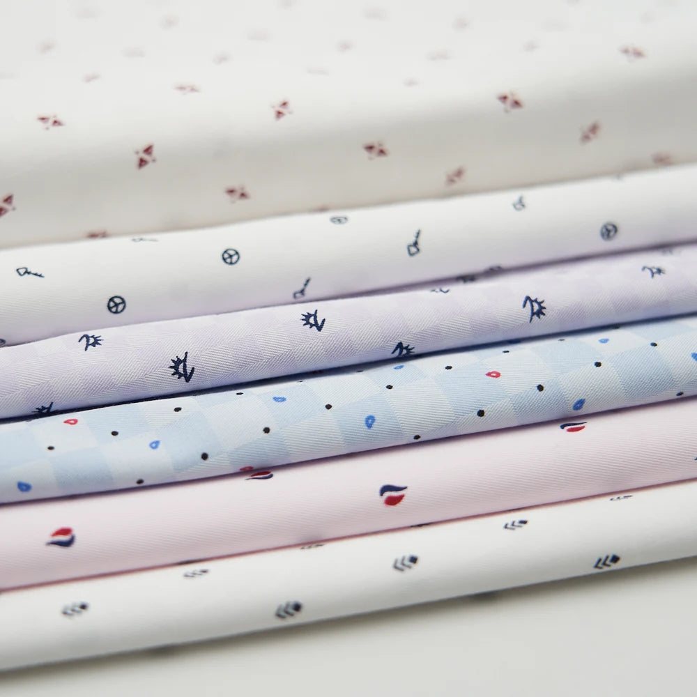 Custom Printed Men's Classical Cotton-Polyester Woven Fabric New Design for Skirts Dresses Garments 35% Cotton Twill Boys Girls