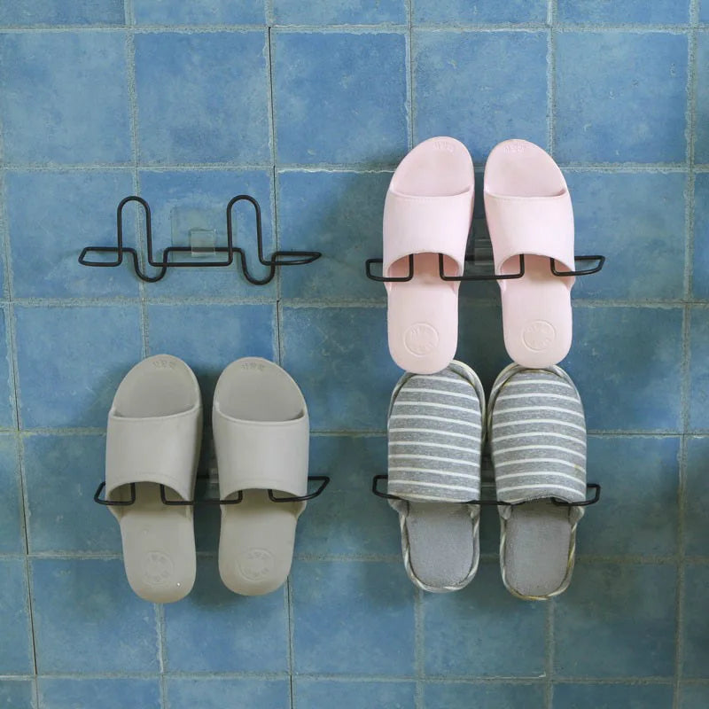 Wall-mounted Metal Bathroom Storage Shoe Rack Household Shelf Bathroom Wall-mounted Storage Tool Shoe Bracket Storage Rack