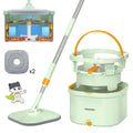 Homettler Mops Cleaning Clean-and-Dirty Separation | Wet & Dry Dual Use Include Eco-Friendly High Dehydration Rate Mop Pads