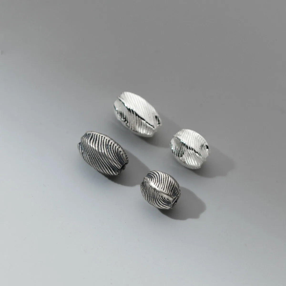 8mm Vintage Olive Shape Bead Spacer 925 Sterling Silver Rope Twist Pattern for DIY Jewelry Making Wholesale