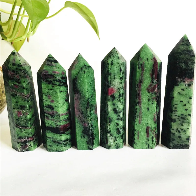 Wholesale Natural Ruby Kyanite Zoisite Crystal Stone Tower Point for Decoration