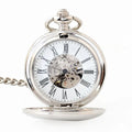 Classic Design Smooth Surface Double Cover Mechanical Plain Pocket Watch for Women Men