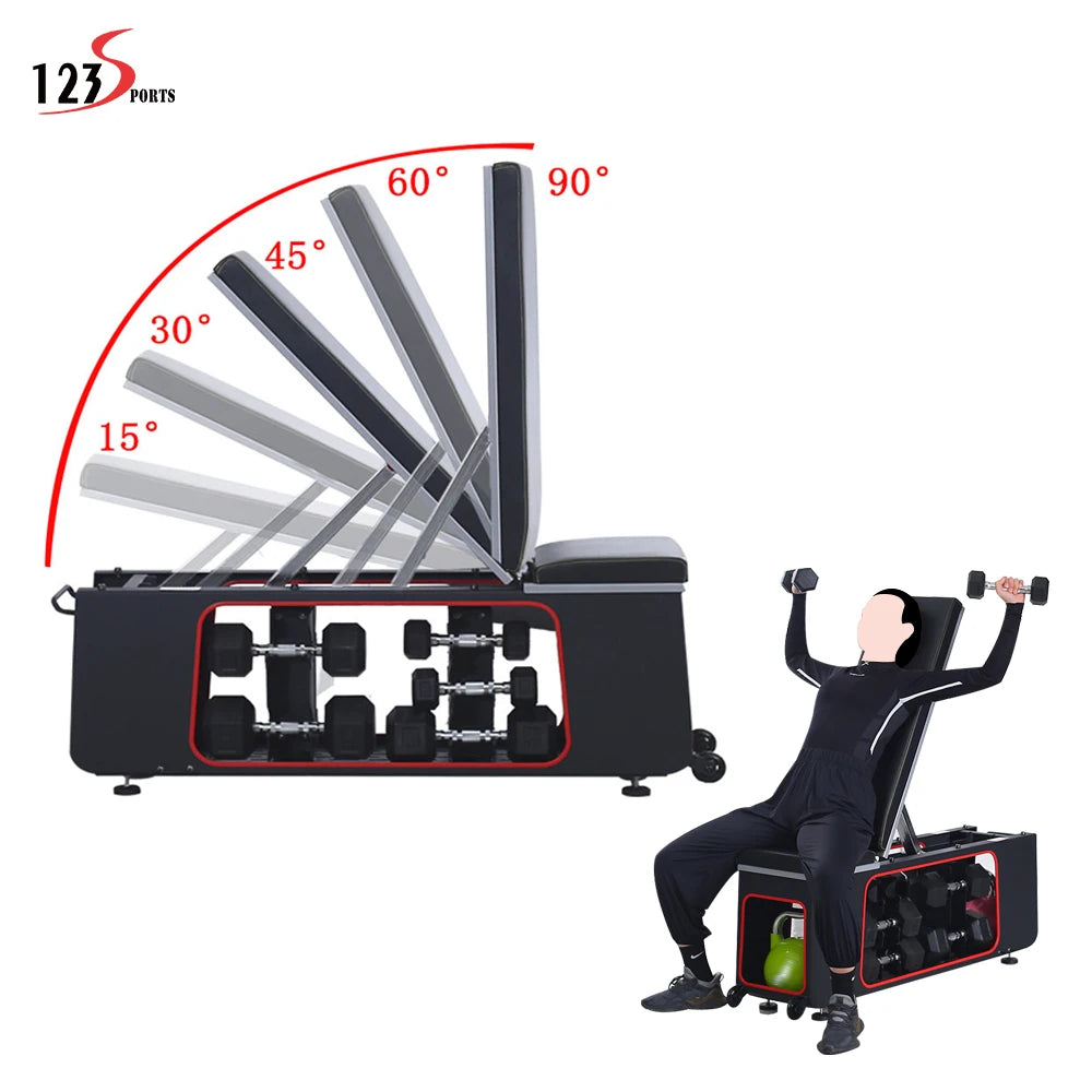Anti-Slip and Wear-Resistant Comfortable Back Multi-Functional Dumbbell Stool for Storage