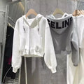 Autumn and Winter Loose Zipper Sweatshirt Full Zip up Hoodie Custom Luxury Vintage Korean Coats for Women