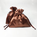 Luxury Custom Printed Satin Drawstring Bag with Ribbon Soft Satin Gift Jewelry Pouch for Hair Cosmetics and Candy Dust Cover