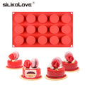 SILIKOLOVE Factory 15 Cavity Cylinder Shape Cake Maker LFGB Platinum Non Stick BPA Free Silicone Mousse Cake Molds