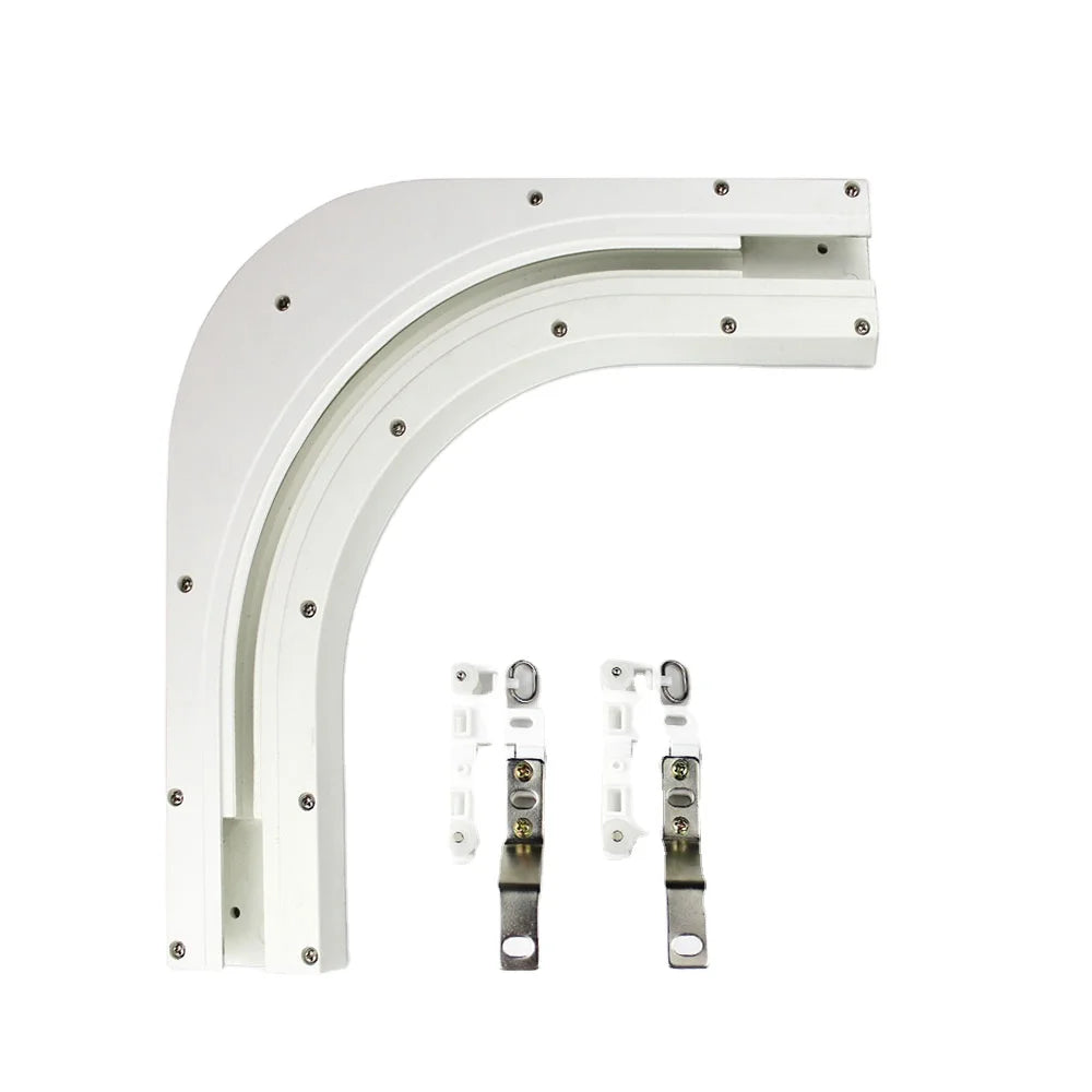 Modern Slide Curtain and Blind Track for Corner Windows 90/135 Degree ARC for Hotels Hospitals Decorative Feature Available