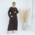 Mexizo New Daily Wear Simple Plain Modest Abaya Comfortable Wrinkle Polyester Islamic Clothing Women Muslim Dress With Pocket