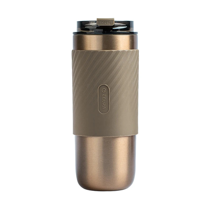 Eco-friendly Equra 520ml Stainless Steel Double Wall Insulated Thermal Coffee Cup Travel Bottle With Straw and Tea Filter