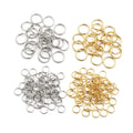 200pcs 3-10mm Stainless Steel Gold Color DIY Jewelry Findings Open Single Loops Jump Rings & Split Ring for Jewelry Making