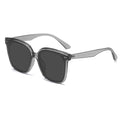 SPARLOO 10547 TR90 Gray Transparent Frame Retro Oversized Fashion Tr90 Frame Round Sunglasses Uv400 Polarized Quality
