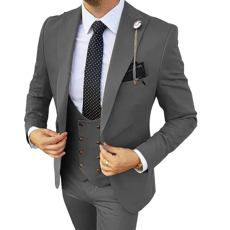 Men's Custom Suit Jackets 3-Piece Casual Blazer Suits Set Breathable and Waterproof Business Bridegroom Wedding Custom Fabric