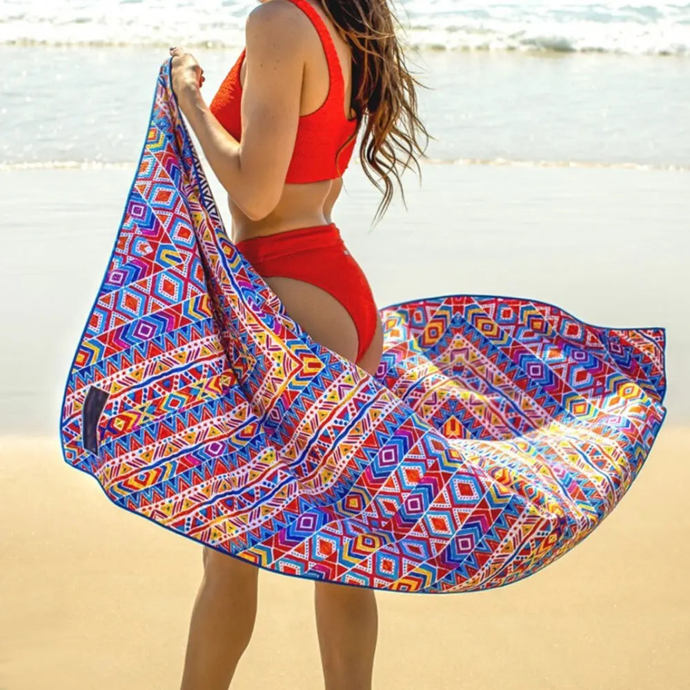 Custom Recycled Beach Towels Microfiber Printed Oversized Sand Free Waffle Beach Towel