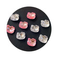 200Pcs Clear Crystal Decorations Flat Back Resin Cat Head Shape Rehinestons Buttons for DIY Jewelry Crafts Wedding Accessories