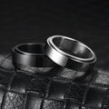 Factory Sale 6mm Men Plain Black Stainless Steel Rings Size 5-11 Rotatable Spinner Rings Simple Creative Anxiety Fidget Rings