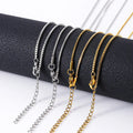 18k Gold Silver Chain Stainless Steel Chain 1.2mm 1.5mm Square Rolo Chains Necklaces for Men Women Jewelry Making