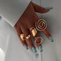 2026 New Style Fashionable 18k Gold Plated Stainless Steel Adjustable Water Drops Tears Oversized Ring for Woman