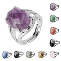 New Design Beautiful Fashionable Fingers Ring Natural Precious Elliptical Section Stone Rings for Girls