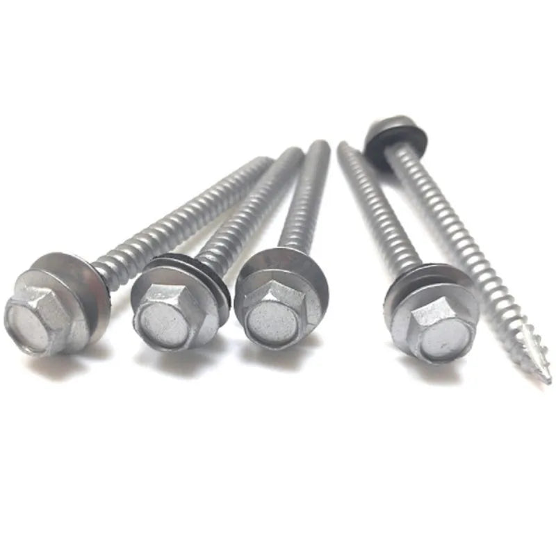 DIN6928 Hex Washer Head M6 Flange Self Tapping Screw Galvanize Hex Head Self Tapping Screw With Bonded Washer