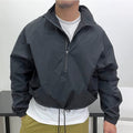 Half Zip Raglan Sleeve Light Weight Jacket for Men Windbreaker Polyester Track Nylon Hoodie Jacket