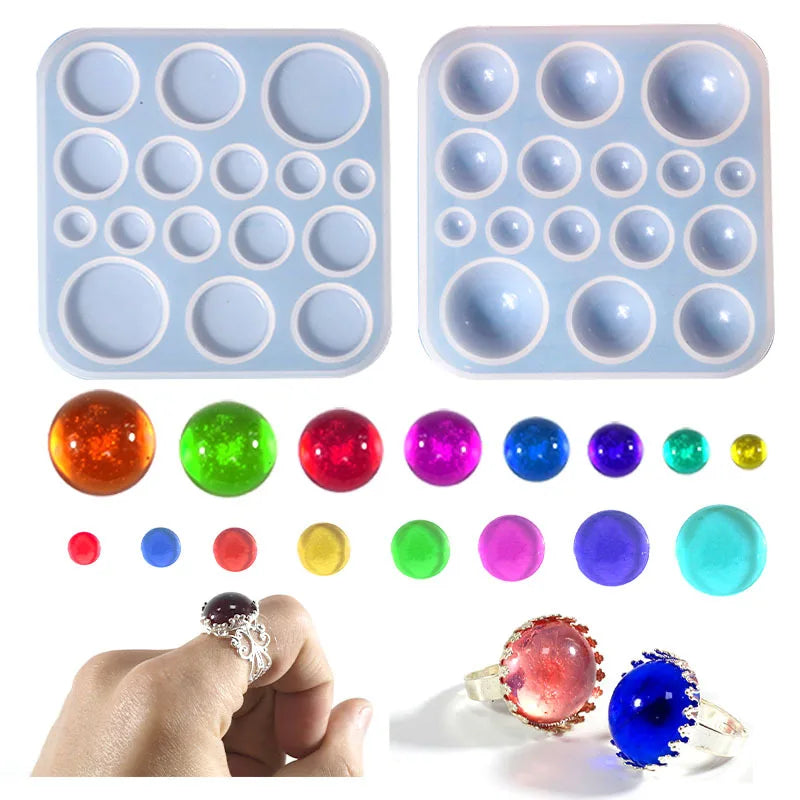 Drip Glue Mold Gem Patch Ring Pendant Silicone Mold Mirror Resin Mold Used for DIY Handmade