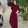New Fashion Solid Color Loose Conservative Full Coverage Moderate Burkini Robe Muslim Swimwear