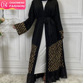 1863# New Abaya Latest Burqa Design Muslim Kimono Sequins Design Kaftan Dress Luxury Front Open Clothing in Turkey